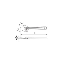 Rollgabelschlüssel 12" verchromt maximale Öffnungsweite 34 mm