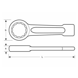 Schlag-Ringschlüssel funkenfrei Aluminiumbronze 98 mm