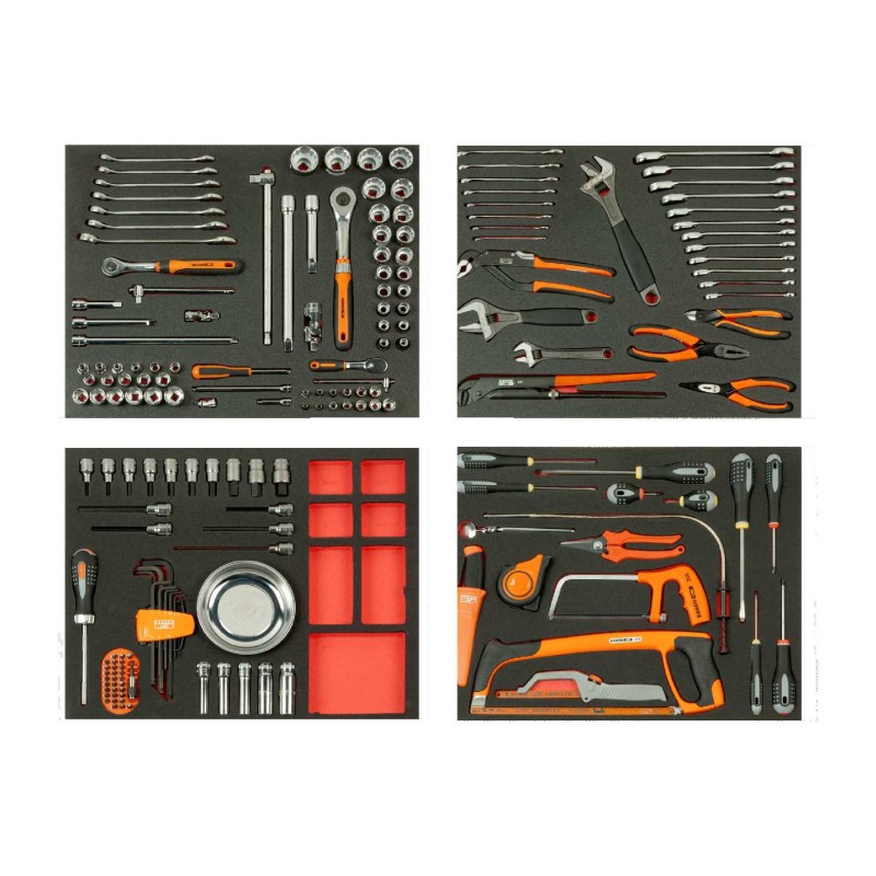 Werkzeugsortiment mit 4 Einlagen 195-tlg