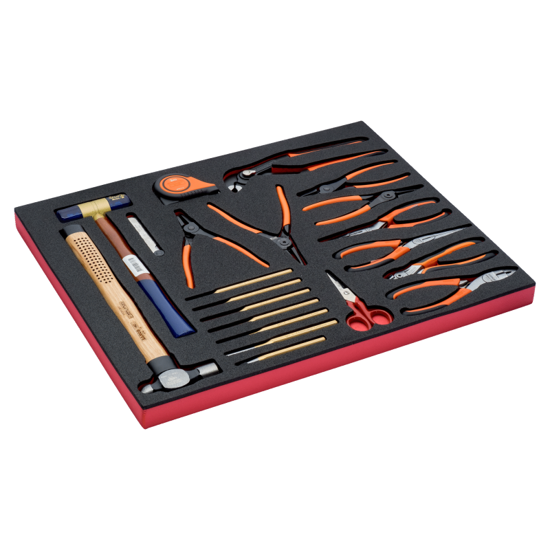 3/3 Einlage Zangen + Schlagwerkzeuge + Messwerkzeuge21-tlg