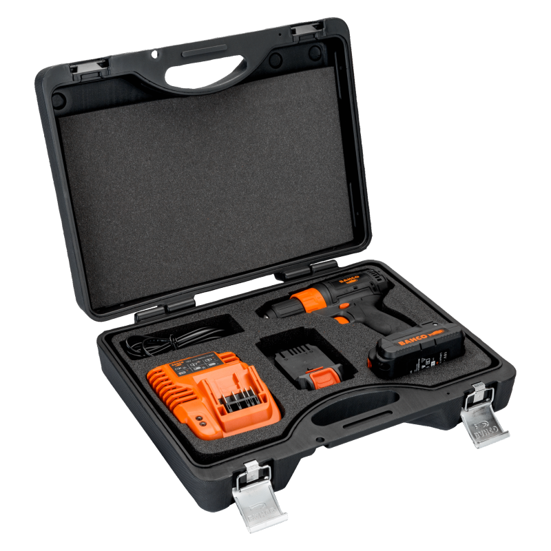 Akku-Bohrmaschine 1/2" mit 13 mm Schnellspannfutter inkl. 2 Lithium-Ionen-Akkus und Ladegerät im H